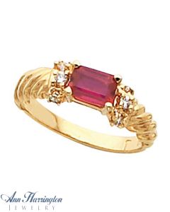 14k Yellow or White Gold 5x3 and 6x4 mm Emerald Ring Setting