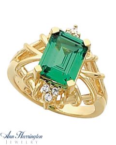 14k Yellow or White Gold 10x8 mm Emerald Ring Setting