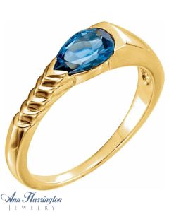 14k Yellow or White Gold 5x3, 6x4, 8x5, 9x6, 12x7 Pear Shape Ring Setting