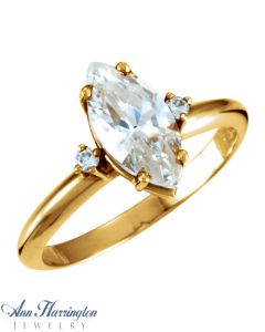 14k Yellow or White Gold Marquise Ring Setting
