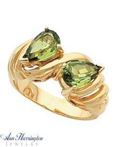 14k Yellow or White Gold 2-Stone 8x5 mm Pear Shape Ring Setting