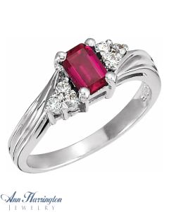 14k White or Yellow Gold 5x3, 6x4, 7x5, 8x6, 9x7, 10x8, 12x10 and 14x10 mm Emerald Ring Setting