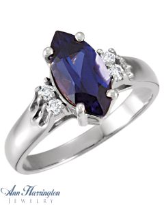 14k Yellow or White Gold Marquise Ring Setting