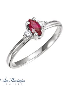 14k Yellow or White Gold Marquise Ring Setting