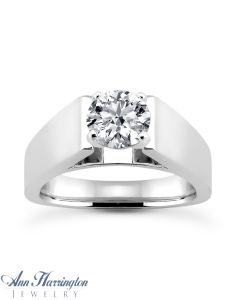 Platinum Cathedral Solitaire Engagement Euro Shank Ring Mounting
