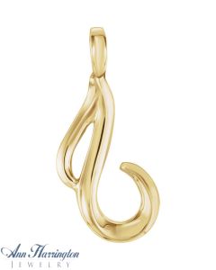 14k Yellow, White or Rose Gold 26 x 12 mm Freeform Pendant