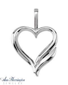14k White or Yellow Gold 20 x 14 mm Heart Pendant