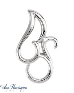 14k White Gold 19 x 12 mm Freeform Pendant, H0734