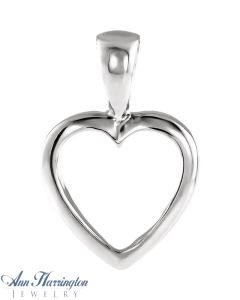 14k White, Yellow Gold or Platinum 15 x 10 mm Heart Pendant