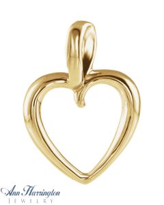 14k Yellow or White Gold 21 x 13 mm Heart Pendant