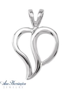 14k White or Yellow Gold 19 x 12 mm Heart Pendant