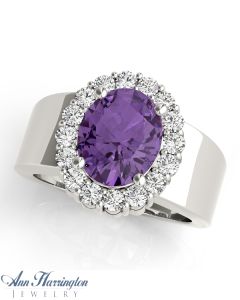 14k White or Yellow Gold 5/8 ct tw Diamond Antique Style Ring,10x8 mm Oval Semi Setting, H2561