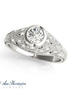 14k White Gold 1/4 ct tw Diamond Engagement Ring, 4.5 mm (for 1/3 ct) Round Semi Setting 