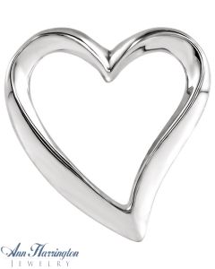 14k White, Yellow or Rose Gold 15 x 16 mm Heart Pendant Slide