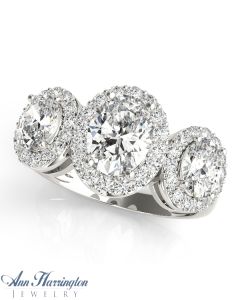 14k White or Yellow Gold 1/2 ct tw Diamond Antiques Style Engagement Ring, 7x5 mm Oval Semi Setting, H3683