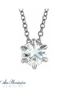 Platinum 1/4 ct Diamond Solitaire 16-18" Adjustable Chain Necklace