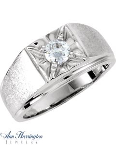 14k White or Yellow Gold 4.10 to 7.40 Round Men's Solitaire Illusion Ring Setting, J018