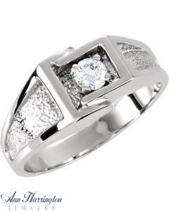 14k White or Yellow Gold 4.1 mm Round Men's Solid Ring Setting