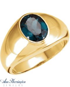 14k Yellow or White Gold 10x8, 12x10 & 14x12 mm Oval Cut Men's Ring Setting, J222