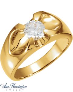 14k Yellow or White Gold 4.1, 5.2, 6.5 and 7.4 mm Men's Belcher Ring Setting