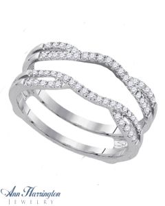 14k White Gold 1/3 ct tw Diamond Antique Style Ring Guard, J2818