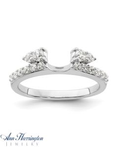 14k White Gold 1/2 ct tw Lab Grown Diamond Antique Style Ring Wrap Enhancer