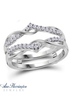 10k White Gold 1/4 ct tw Diamond Antique Style Ring Guard, Ring Guards, Ring Enhancers, J3107
