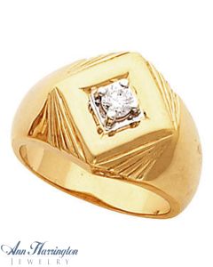 14k Yellow or White 4.1 mm Men's Ring Setting, J328
