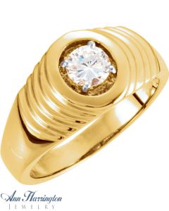 14k Yellow or White 4.4, 5.2 and 5.6 mm Men's Ring Setting, J341