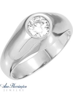 14k White or Yellow 5.2, 6.5, 7.4 and 8.2 mm Men's Bezel Ring Setting, J422