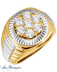 14k Yellow or White Gold 4.1 mm and 3.8 mm Round Men's Solitaire Ring Setting