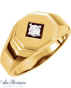 14k Yellow or White Gold 3.4 mm Round Men's Ring Setting, J529