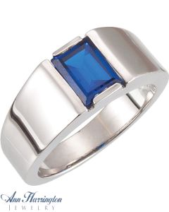14k White or Yellow Gold 8x6, 9x7, 10x8 or 12x10 mm Emerald Cut Men's Ring Setting, J583