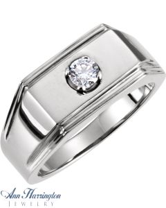 14k White or Yellow Gold 4.1, 5.2, 5.8 and 6.5 mm Round Men's Ring Setting, J589