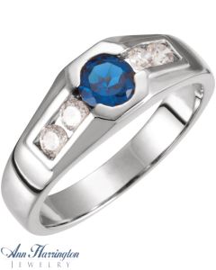 14k White or Yellow Gold 5.5 mm Round Men's Ring Setting, J598