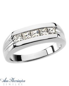 14k White or Yellow Gold 3 mm Square Cut Men's Ring Setting, J603