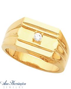 14k Yellow or White Gold 3 mm Round Men's Ring Setting, J620