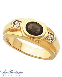 14k Yellow or White Gold 8x6 mm Oval Cut Men's Ring Setting, J691