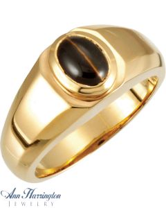 14k Yellow or White Gold 8x6 mm Oval Cut Men's Ring Setting, J693