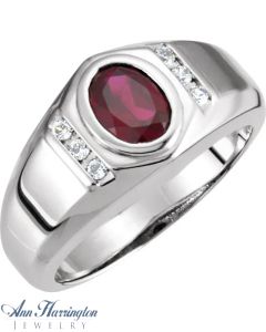 14k White or Yellow Gold 8x6 mm Oval Cut Men's Ring Setting