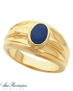 14k Yellow Gold 8x6 mm Oval Cut Men's Ring Setting