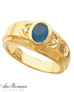 14k Yellow or White Gold 8x6 mm Oval Cut Men's Ring Setting, J700