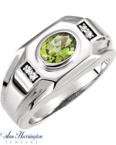 14k White or Yellow Gold 8x6 mm Oval Cut Men's Ring Setting, J703