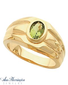 14k Yellow or White Gold 8x6 mm Oval Cut Men's Ring Setting