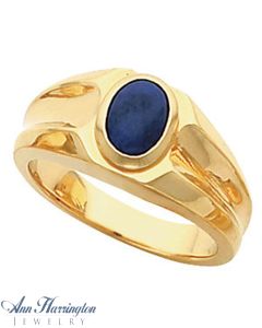 14k Yellow or White Gold 8x6 mm Oval Cut Men's Ring Setting