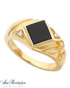14k Yellow or White Gold Gold 8 mm Square Men's Ring, J714