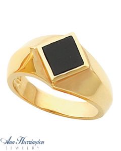 14k Yellow or White Gold 8 mm Square Men's Ring Setting, J715