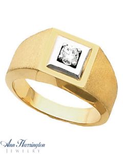 14k 2-Tone or White Gold 4.1 mm Round Men's Solitaire Ring Setting