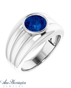 Sterling Silver 4.1 to 15 mm Round Men's Bezel Ring Setting
