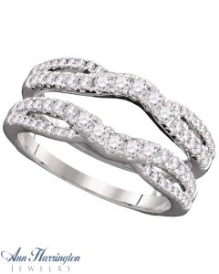 14k White Gold 5/8 ct tw Diamond Antique Style Ring Guard, J8090